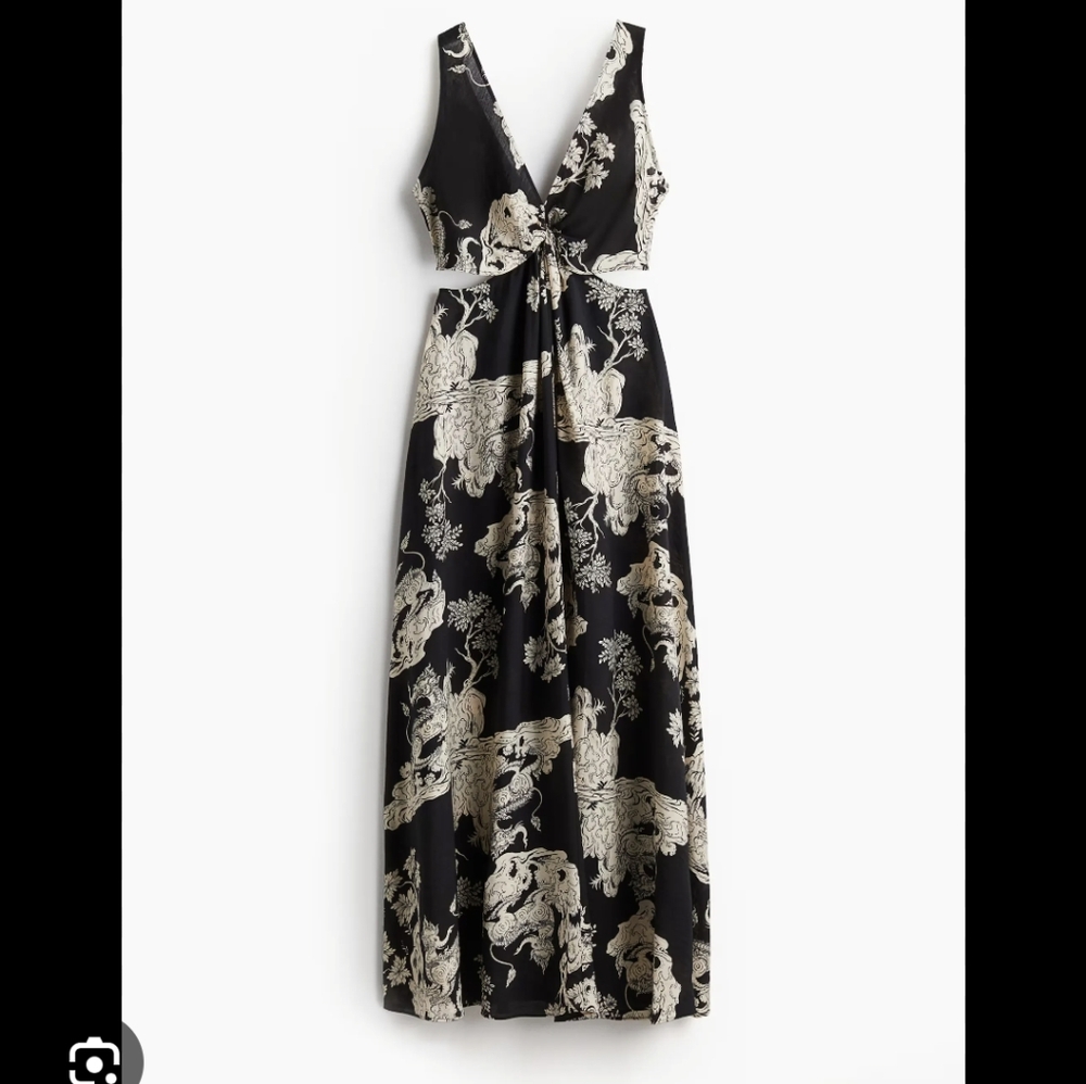 *LAST CHANCE* WHITE LOTUS x H&M Patterned Twist-detail Dress Size S NWT Viral